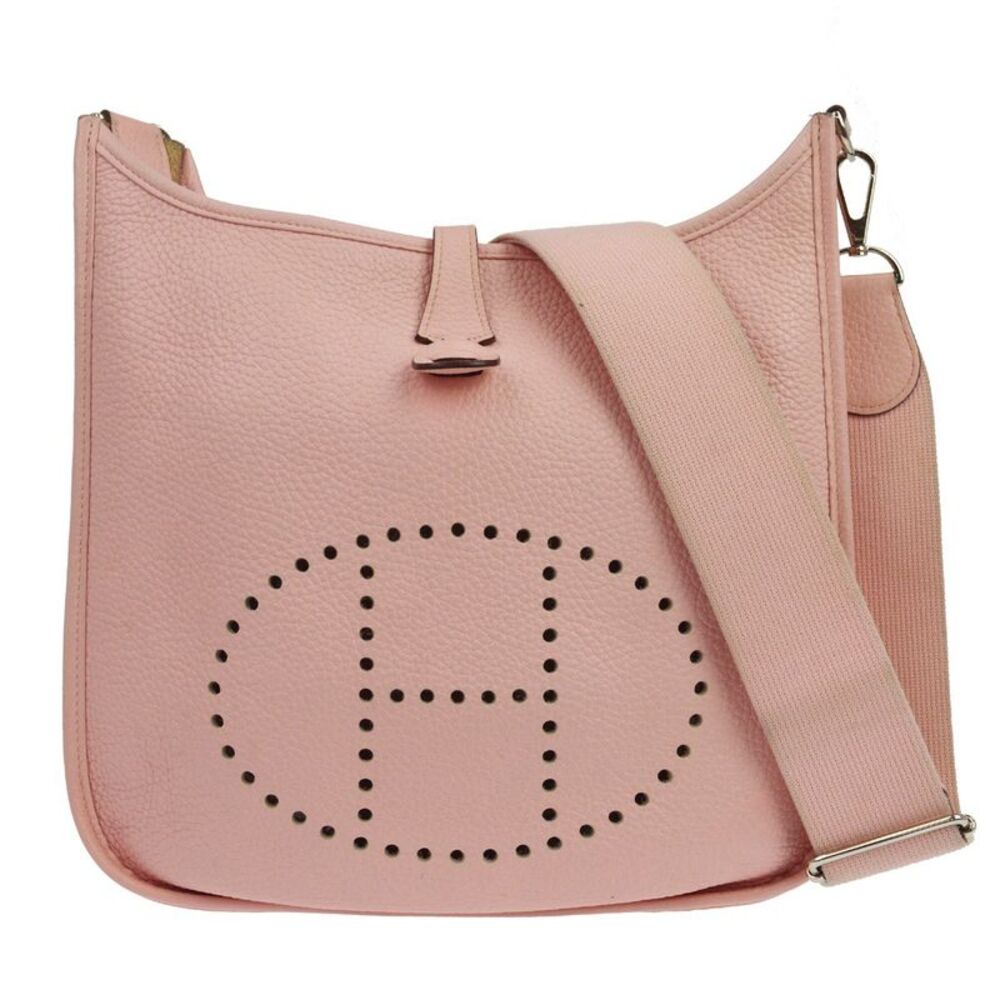 Hermes Evelyne Bag Gen Iii Clemence Pink Calfskin Shoulder Bag Bag